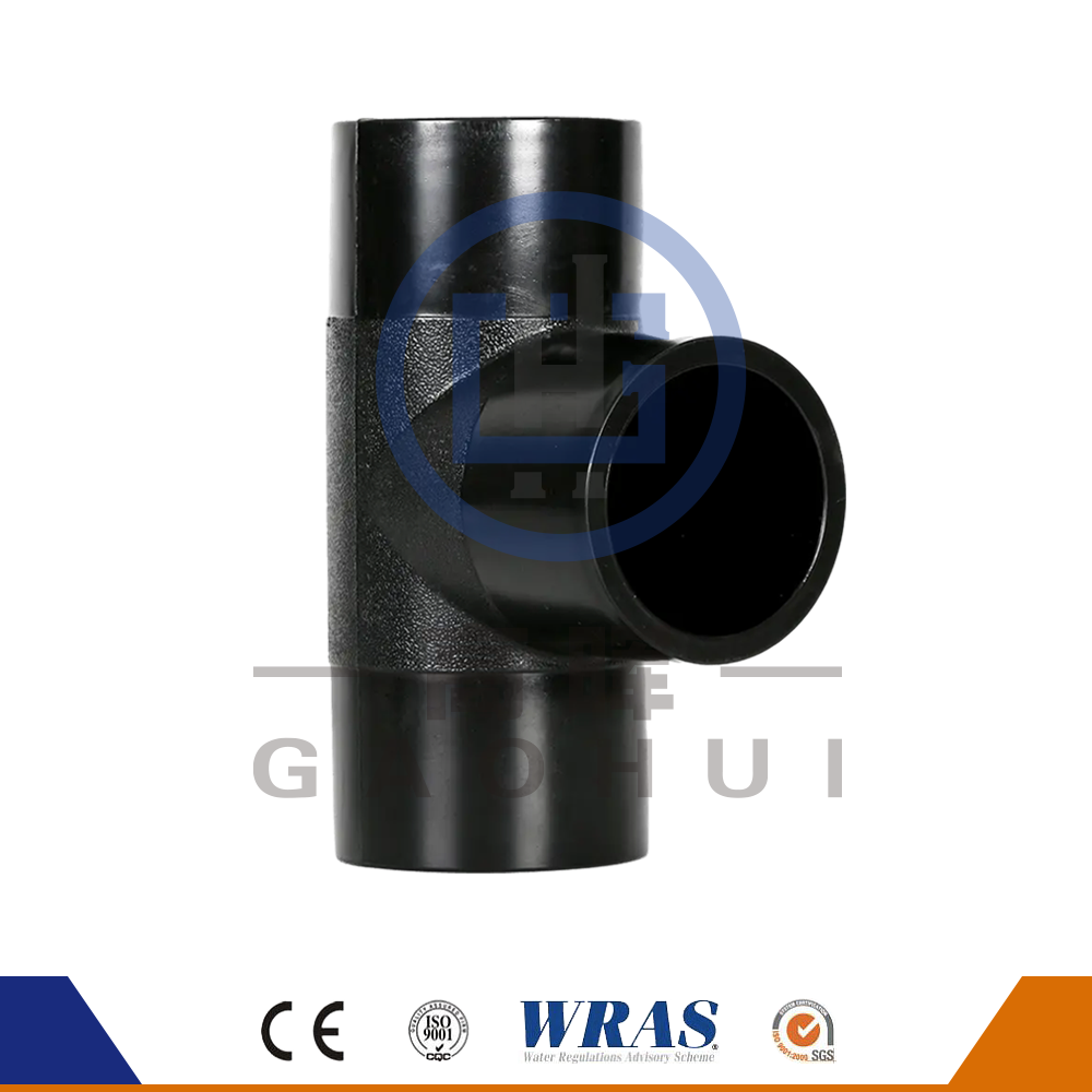 HDPE Cetakan Butt Fusion Tee sama untuk pengeringan transfer limbah pasokan air