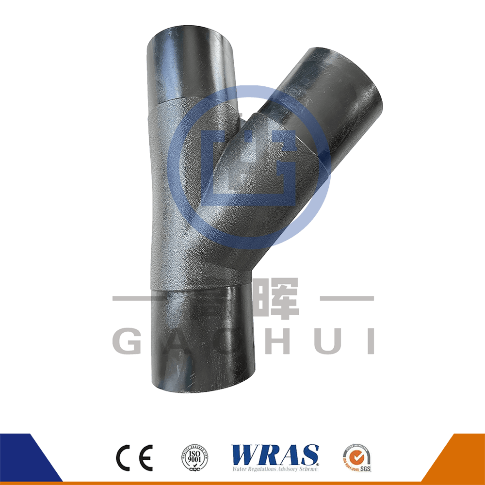 Bahan perawan hdpe butt fusion wye tee lateral tee 45 derajat y cabang untuk pipa air